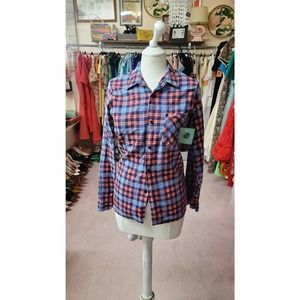 S vintage Durable Press button front flannel 1970s